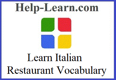 Learn Italian Restaurant Vocabulary